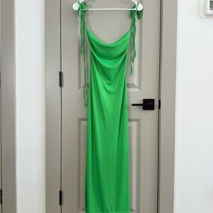 SHEIN Vibrant Green Tie-Strap Dress